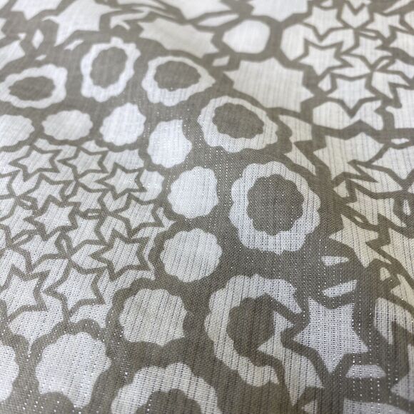 Trina Turk Tank Top Size P Wide Collar Metallic Gray White Floral Stars - Picture 5 of 12